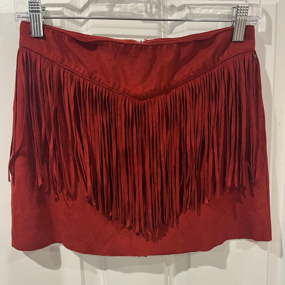Forever 21 Fringe Front Mini Skirt Size Small